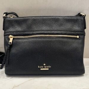 Kate Spade Sadie Black Pebble Leather Cross Body Purse